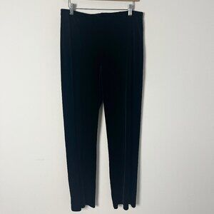 Chicos Travelers Collection Velvet Pants 1 Reuglar Black